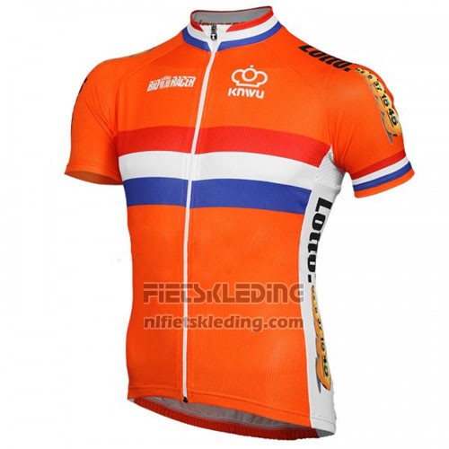 2016 Fietskleding Nederland Oranje en Blauw Korte Mouwen en Koersbroek